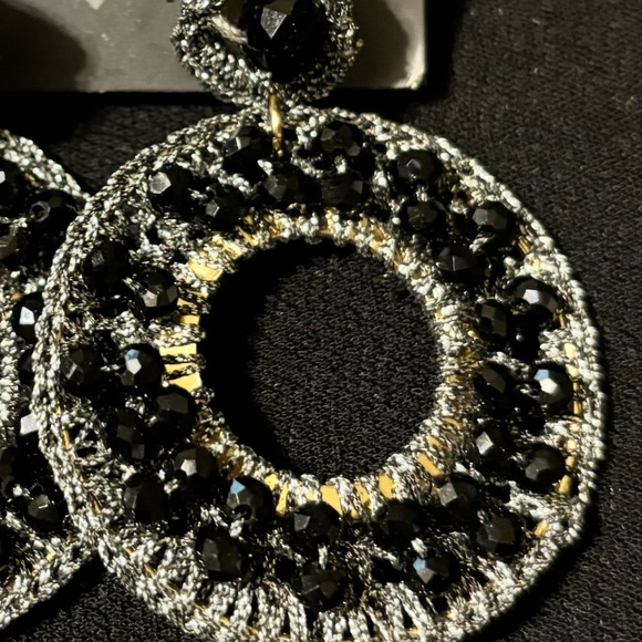 Silver and black Coco and Carmen earrings - Picture 2 of 4